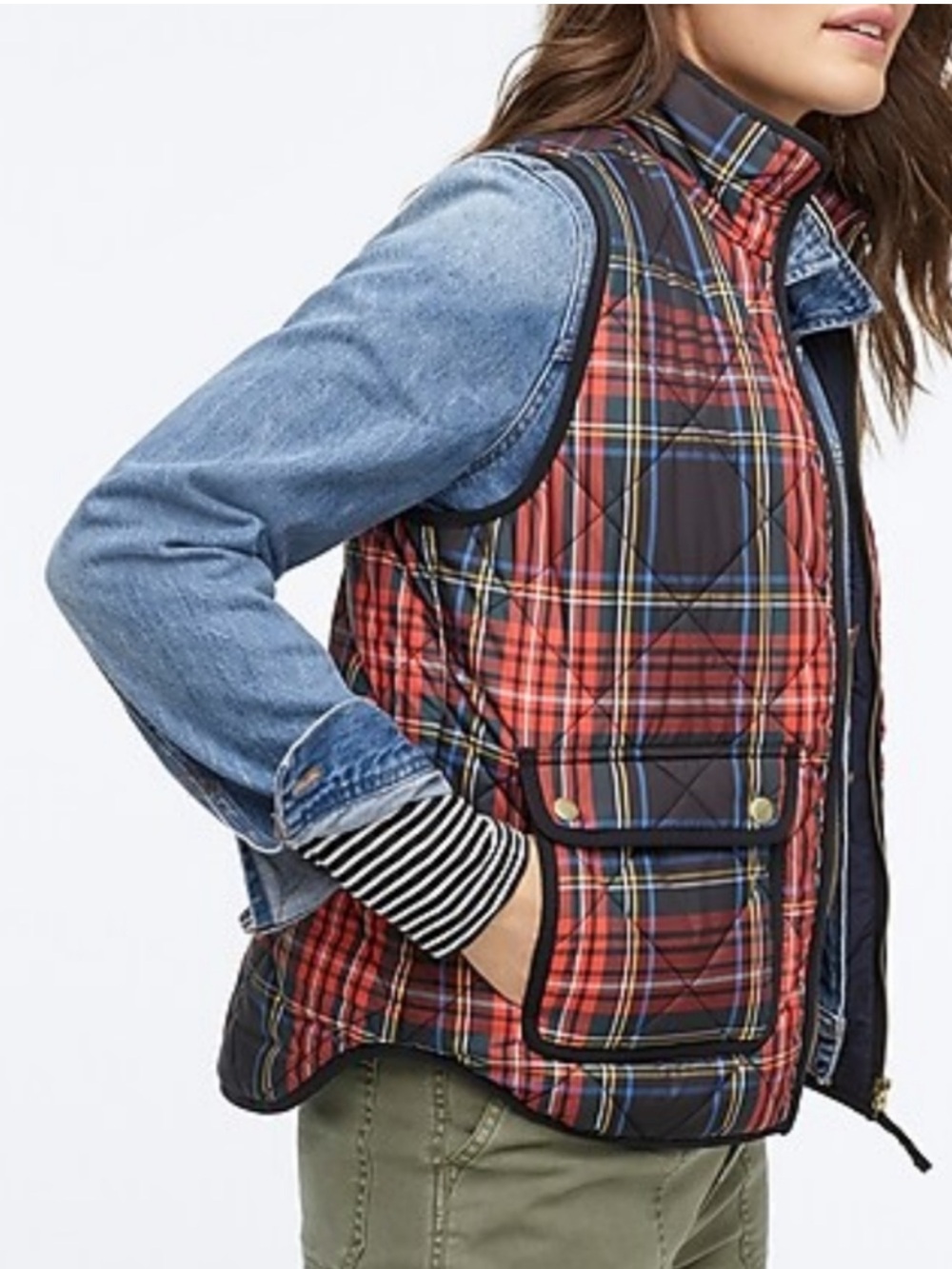 J. Crew Excursion Puffer Vest in Stewart Plaid NWT